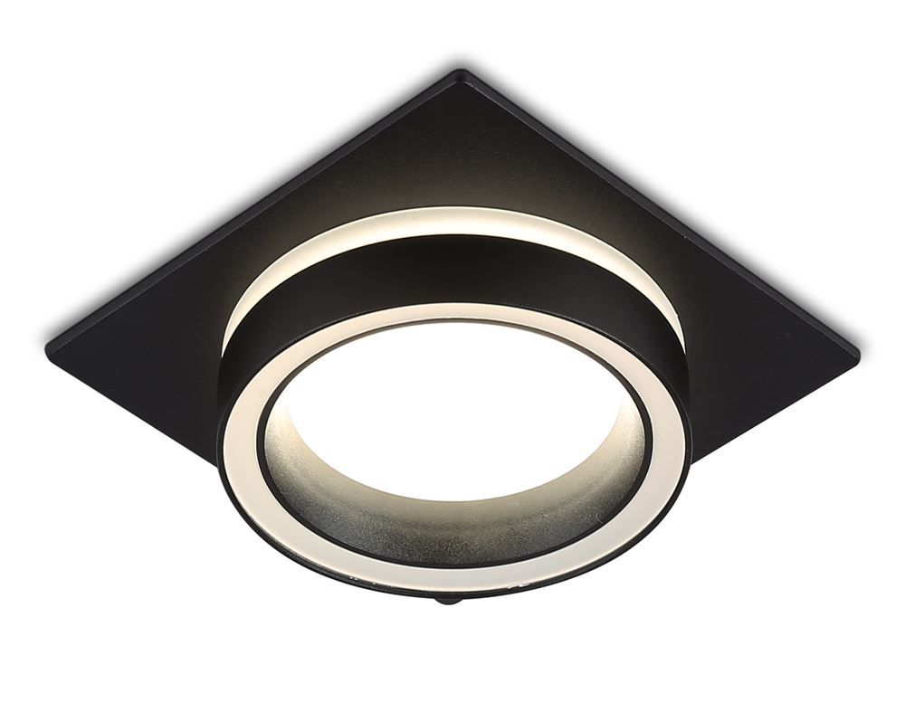 Ambrella TN52422 BK/FR Светильник встраиваемый черный/белый матовый GX53 max 12W 105*105*45