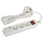 ЭРА UB-3es-3m-USB Удлин-ль c заземлением с выключателем 3 розетки + 1xUSBA+1xUSBC 3м 10А