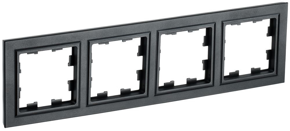 IEK BRITE BR-M42-K02 Рамка 4-местная РУ-4-БрЧ черный (1 / 10 / 100)