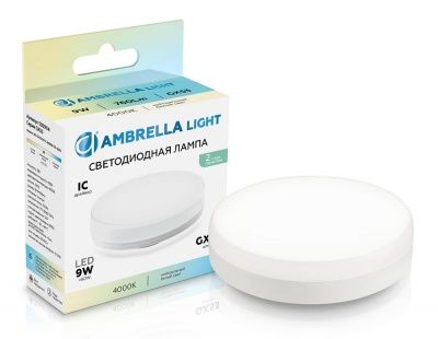 Ambrella 530904 Лампа светодиодная LED GX53 9W IC 4000K 175-265V