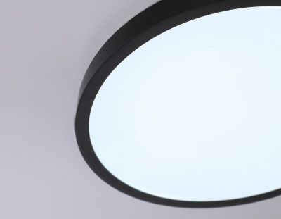 Ambrella FZ1953 BK Свет-ник светод-ный ультратонкий черный IP54 20W D270*15 (Без ПДУ) 5000K - хол. дневн. свет
