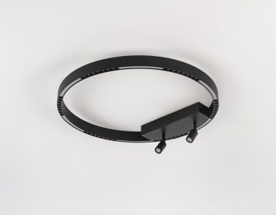 Ambrella Светильник потолочный светодиодный FL5808/1+2 BK черный 40W 3000K/4200K/6400K D600*95 (без ПДУ)