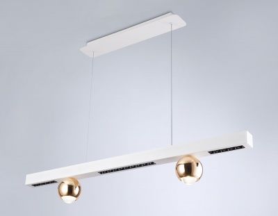 Ambrella Светильник светодиодный подвесной FL5955 WH/GD белый/золото 4200K 18W 1000*70*1200 (Без ПДУ)