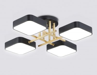 Ambrella FL516343/4 BK/GD Светильник светодиодный подвесной черный/золото 72W 3000-6000K 550*550*150 (без ПДУ)