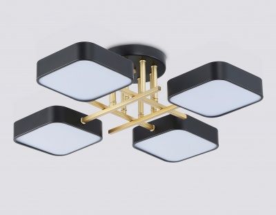 Ambrella FL516343/4 BK/GD Светильник светодиодный подвесной черный/золото 72W 3000-6000K 550*550*150 (без ПДУ)