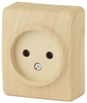 ЭРА 11-2201-11  Розетка 2P, 16АХ-250В, ОУ,  Эксперт, сосна (24/240/4800)