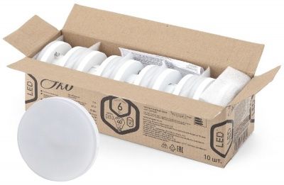 ЭРА RED LINE LED GX-6W-827-GX53 (10-PACK) Лампа светодиодная таблетка (упаковка 10шт) GX53 6Вт 2700K (тепл свет)