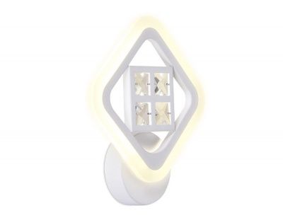 Ambrella FA284 WH Настенный светодиодный светильник с хрусталем белый 15W 260*230*60