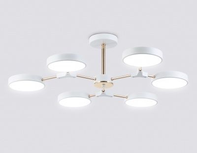 Ambrella FL516333/6 WH/FGD Светильник светодиодный подвесной белый/золото 108W 3000-6000K D780*210 (без ПДУ)