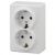 ЭРА Эксперт 11-2205-01 Розетка с заземлением двойная 2x2P+E Schuko, IP20,16A-250V, ОУ, белый (1 / 12 / 120)