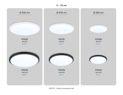 Ambrella FZ1231 WH Свет-ник потолочный светод-ный белый IP44 42W D370*55 (Без ПДУ) 6400K - хол. дневн. свет
