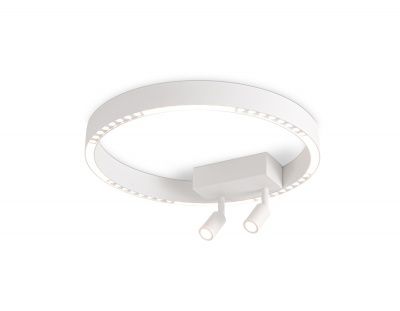 Ambrella Светильник потолочный светодиодный FL5805/1+2 WH белый 25W 3000K/4200K/6400K D400*95 (без ПДУ)