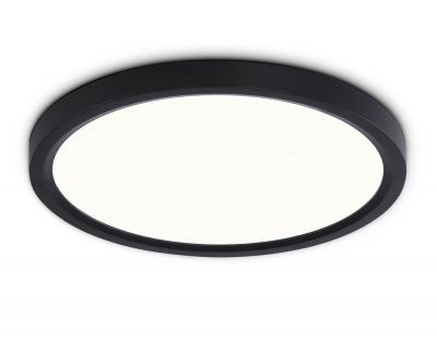 Ambrella FZ1904 BK Свет-ник светод-ный ультратонкий черный IP54 20W 3000K-6500K CCT-переключатель D300*25 (Без ПДУ) 3000K - тепл. бел. свет