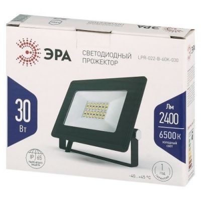 ЭРА ВLPR-022-B-60K-030   30Вт 6500K 2400Лм прожектор свет-дный уличн (1год)