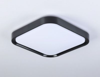 Ambrella FZ1262 BK Свет-ник потолочный светод-ный черный 18W 250*250*60 (Без ПДУ) 5000K - хол. дневн. свет