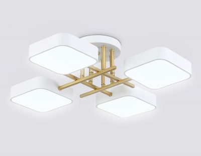 Ambrella FL516341/4 WH/GD Светильник светодиодный подвесной белый/золото 72W 3000-6000K 550*550*150 (без ПДУ)