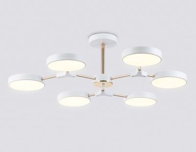 Ambrella FL516333/6 WH/FGD Светильник светодиодный подвесной белый/золото 108W 3000-6000K D780*210 (без ПДУ)