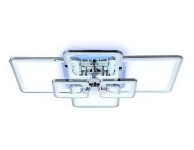 Потолочный светодиодный светильник с пультом FA5307/4+2 CH хром 176W 800*550*140 (ПДУ РАДИО 2.4G)